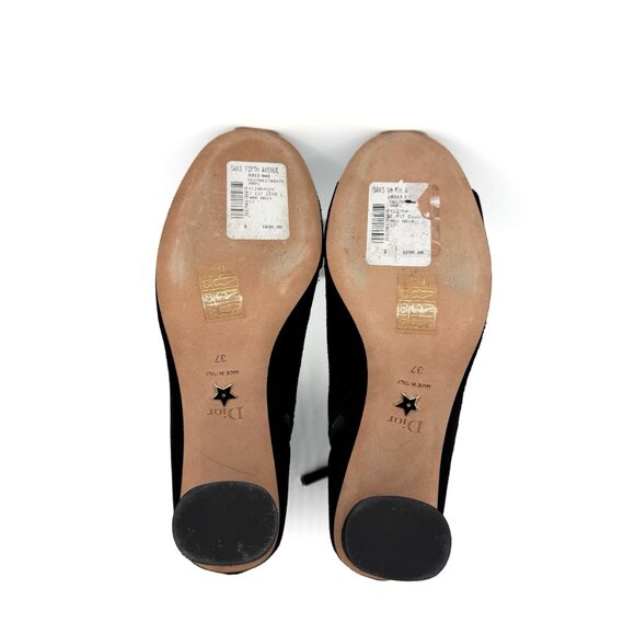 Christian Dior Black Suede Ankle Boots β Gold CD Logo Hardware - Picture 13 of 14